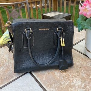 Michael Kors purse, black leather, hardly used.